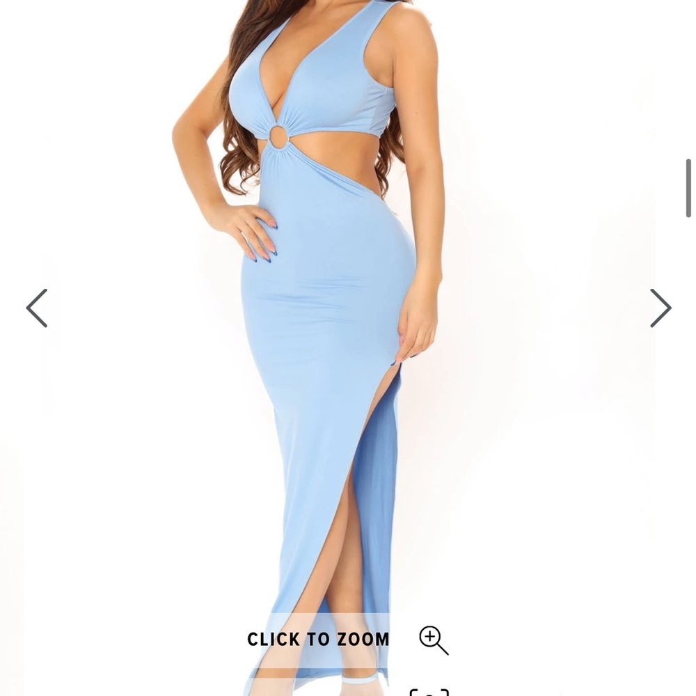 Light blue fashion nova cutout maxi dress - Picture 4 of 4